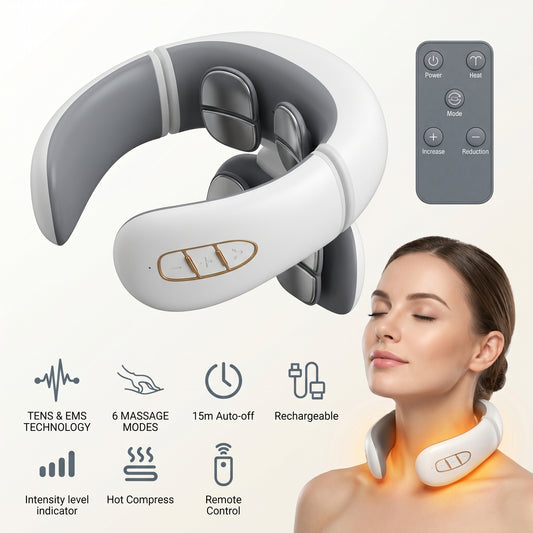 PulseRelief Pro – 8-Head EMS Neck & Shoulder Massager with Heat
